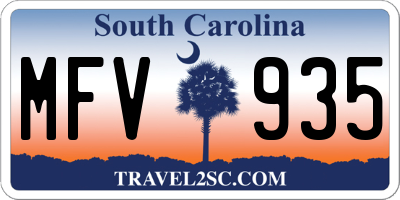 SC license plate MFV935
