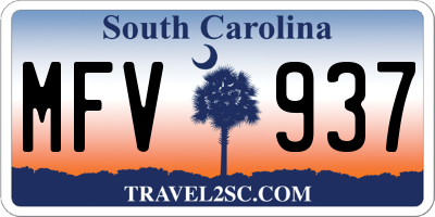 SC license plate MFV937