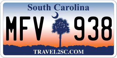 SC license plate MFV938