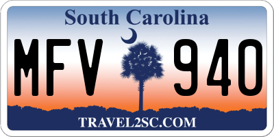 SC license plate MFV940