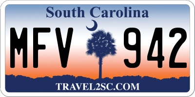 SC license plate MFV942