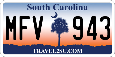 SC license plate MFV943