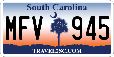 SC license plate MFV945