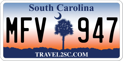 SC license plate MFV947