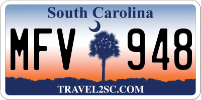 SC license plate MFV948