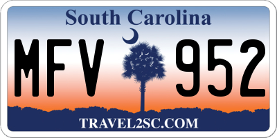 SC license plate MFV952