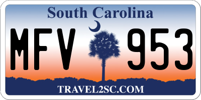 SC license plate MFV953