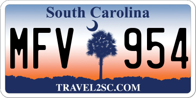 SC license plate MFV954