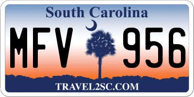 SC license plate MFV956