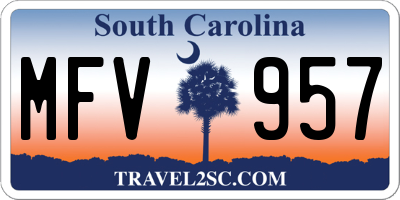 SC license plate MFV957
