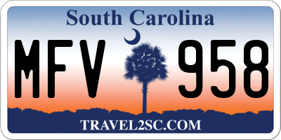 SC license plate MFV958