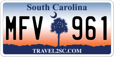 SC license plate MFV961