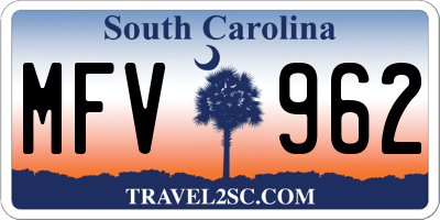 SC license plate MFV962