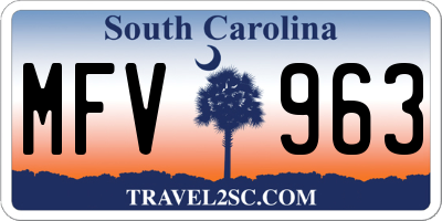 SC license plate MFV963