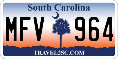 SC license plate MFV964