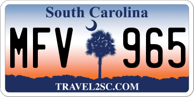 SC license plate MFV965