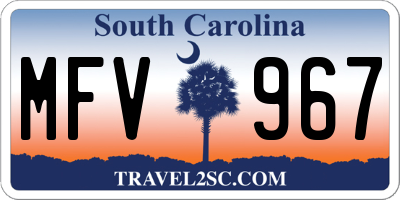 SC license plate MFV967