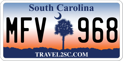 SC license plate MFV968