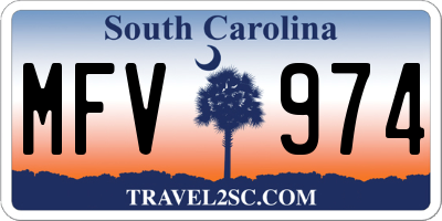 SC license plate MFV974