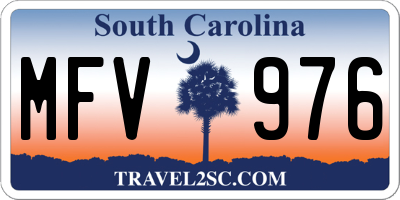 SC license plate MFV976