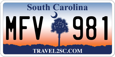 SC license plate MFV981