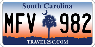 SC license plate MFV982