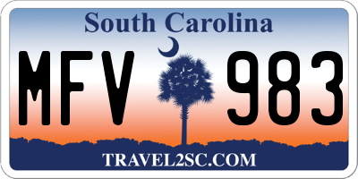SC license plate MFV983