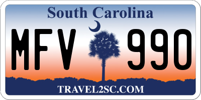 SC license plate MFV990