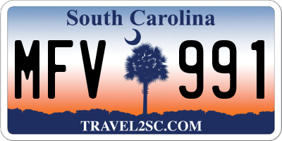 SC license plate MFV991