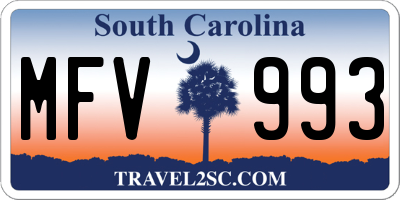 SC license plate MFV993