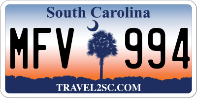 SC license plate MFV994