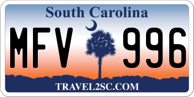 SC license plate MFV996