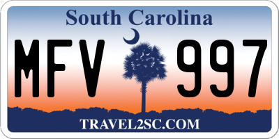 SC license plate MFV997