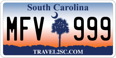 SC license plate MFV999