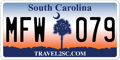 SC license plate MFW079