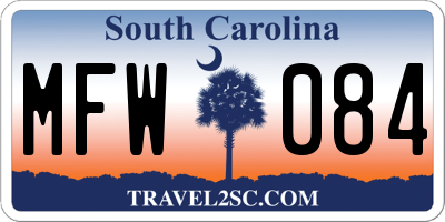 SC license plate MFW084