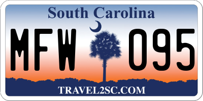 SC license plate MFW095