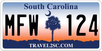 SC license plate MFW124