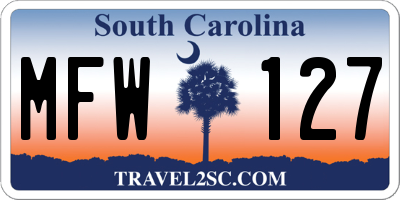 SC license plate MFW127