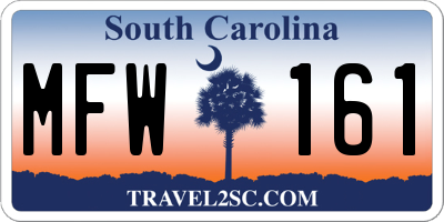 SC license plate MFW161