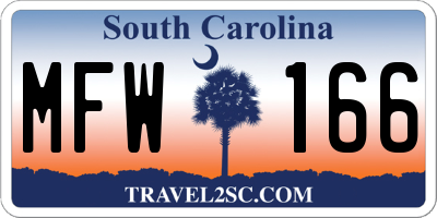 SC license plate MFW166