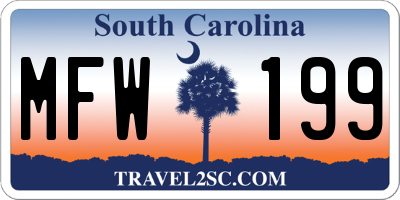 SC license plate MFW199
