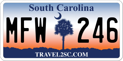 SC license plate MFW246