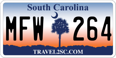 SC license plate MFW264