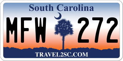 SC license plate MFW272