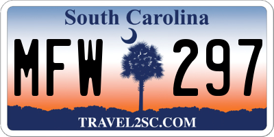 SC license plate MFW297