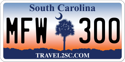 SC license plate MFW300
