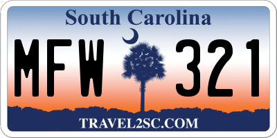 SC license plate MFW321