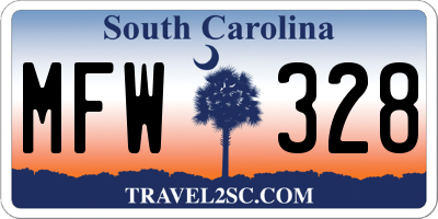 SC license plate MFW328