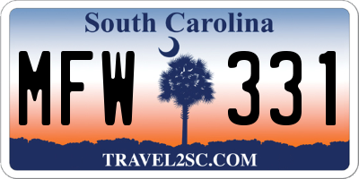 SC license plate MFW331